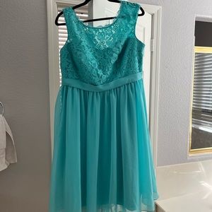 Azazie Teal Dress / SZ16